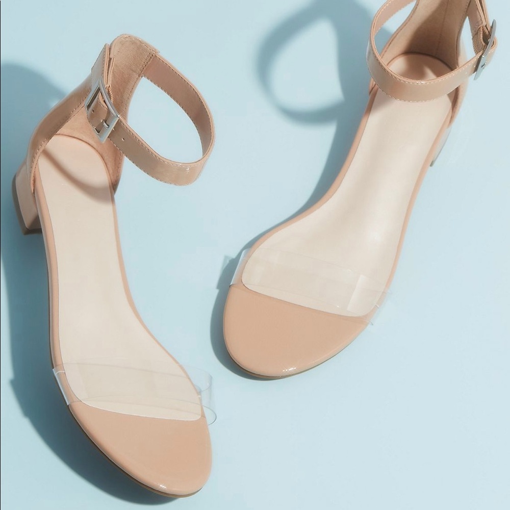 Patent Clear Strap Sandals with Adjustable Buckle